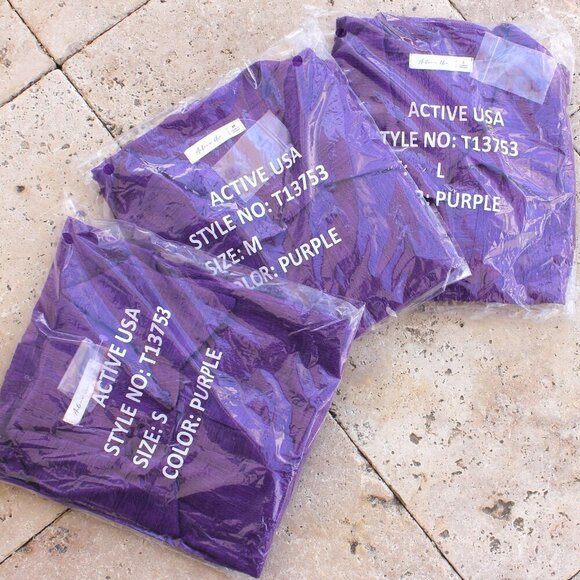 Long Sleeve Button Down Textured Knit Shirt in Purple - Picture 3 of 9